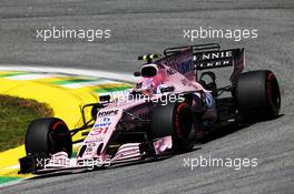 Esteban Ocon (FRA) Sahara Force India F1 VJM10. 10.11.2017. Formula 1 World Championship, Rd 19, Brazilian Grand Prix, Sao Paulo, Brazil, Practice Day.