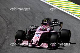 Esteban Ocon (FRA) Sahara Force India F1 VJM10. 10.11.2017. Formula 1 World Championship, Rd 19, Brazilian Grand Prix, Sao Paulo, Brazil, Practice Day.