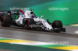 Lance Stroll (CDN) Williams FW40. 10.11.2017. Formula 1 World Championship, Rd 19, Brazilian Grand Prix, Sao Paulo, Brazil, Practice Day.