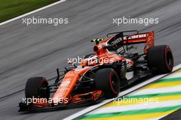 Stoffel Vandoorne (BEL) McLaren MCL32. 10.11.2017. Formula 1 World Championship, Rd 19, Brazilian Grand Prix, Sao Paulo, Brazil, Practice Day.