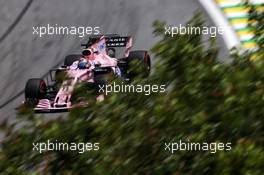 Sergio Perez (MEX) Sahara Force India F1 VJM10. 10.11.2017. Formula 1 World Championship, Rd 19, Brazilian Grand Prix, Sao Paulo, Brazil, Practice Day.