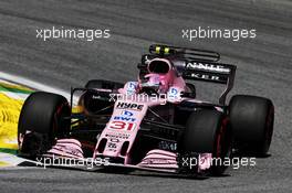 Esteban Ocon (FRA) Sahara Force India F1 VJM10. 10.11.2017. Formula 1 World Championship, Rd 19, Brazilian Grand Prix, Sao Paulo, Brazil, Practice Day.