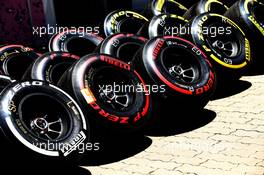 Pirelli tyres used by the Sahara Force India F1 Team. 10.11.2017. Formula 1 World Championship, Rd 19, Brazilian Grand Prix, Sao Paulo, Brazil, Practice Day.