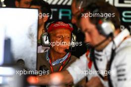 Niki Lauda (AUT) Mercedes Non-Executive Chairman. 10.11.2017. Formula 1 World Championship, Rd 19, Brazilian Grand Prix, Sao Paulo, Brazil, Practice Day.