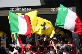 Ferrari and Italian flags at the podium. 12.11.2017. Formula 1 World Championship, Rd 19, Brazilian Grand Prix, Sao Paulo, Brazil, Race Day.