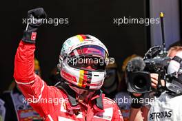 Race winner Sebastian Vettel (GER) Ferrari celebrates in parc ferme. 12.11.2017. Formula 1 World Championship, Rd 19, Brazilian Grand Prix, Sao Paulo, Brazil, Race Day.