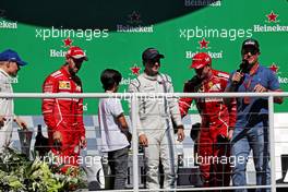 The podium (L to R): Valtteri Bottas (FIN) Mercedes AMG F1; Felipinho Massa (BRA); Felipe Massa (BRA) Williams; Kimi Raikkonen (FIN) Ferrari; Rubens Barrichello (BRA). 12.11.2017. Formula 1 World Championship, Rd 19, Brazilian Grand Prix, Sao Paulo, Brazil, Race Day.