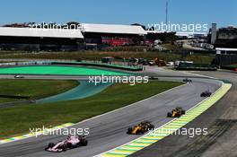 Sergio Perez (MEX) Sahara Force India F1 VJM10. 12.11.2017. Formula 1 World Championship, Rd 19, Brazilian Grand Prix, Sao Paulo, Brazil, Race Day.