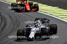 Felipe Massa (BRA) Williams FW40. 12.11.2017. Formula 1 World Championship, Rd 19, Brazilian Grand Prix, Sao Paulo, Brazil, Race Day.