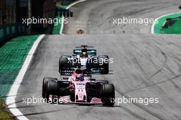 Sergio Perez (MEX) Sahara Force India F1 VJM10. 12.11.2017. Formula 1 World Championship, Rd 19, Brazilian Grand Prix, Sao Paulo, Brazil, Race Day.