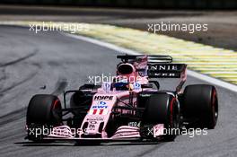Sergio Perez (MEX) Sahara Force India F1 VJM10. 12.11.2017. Formula 1 World Championship, Rd 19, Brazilian Grand Prix, Sao Paulo, Brazil, Race Day.