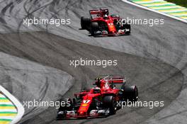 Kimi Raikkonen (FIN) Ferrari SF70H. 12.11.2017. Formula 1 World Championship, Rd 19, Brazilian Grand Prix, Sao Paulo, Brazil, Race Day.
