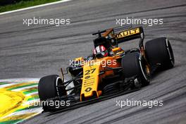 Nico Hulkenberg (GER) Renault Sport F1 Team RS17. 11.11.2017. Formula 1 World Championship, Rd 19, Brazilian Grand Prix, Sao Paulo, Brazil, Qualifying Day.