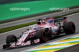 Sergio Perez (MEX) Sahara Force India F1 VJM10. 11.11.2017. Formula 1 World Championship, Rd 19, Brazilian Grand Prix, Sao Paulo, Brazil, Qualifying Day.