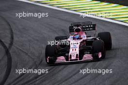 Sergio Perez (MEX) Sahara Force India F1 VJM10. 11.11.2017. Formula 1 World Championship, Rd 19, Brazilian Grand Prix, Sao Paulo, Brazil, Qualifying Day.