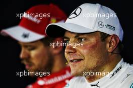 Valtteri Bottas (FIN) Mercedes AMG F1 in the post qualifying FIA Press Conference. 11.11.2017. Formula 1 World Championship, Rd 19, Brazilian Grand Prix, Sao Paulo, Brazil, Qualifying Day.