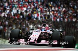 Sergio Perez (MEX) Sahara Force India F1 VJM10. 11.11.2017. Formula 1 World Championship, Rd 19, Brazilian Grand Prix, Sao Paulo, Brazil, Qualifying Day.