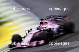 Sergio Perez (MEX) Sahara Force India F1 VJM10. 11.11.2017. Formula 1 World Championship, Rd 19, Brazilian Grand Prix, Sao Paulo, Brazil, Qualifying Day.