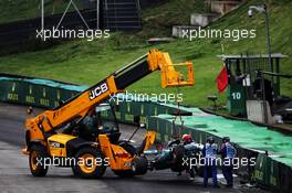 The Mercedes AMG F1 W08 of Lewis Hamilton (GBR) Mercedes AMG F1 is removed from the circuit after he crashed in qualifying. 11.11.2017. Formula 1 World Championship, Rd 19, Brazilian Grand Prix, Sao Paulo, Brazil, Qualifying Day.