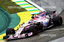 Sergio Perez (MEX) Sahara Force India F1 VJM10. 11.11.2017. Formula 1 World Championship, Rd 19, Brazilian Grand Prix, Sao Paulo, Brazil, Qualifying Day.