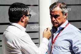 (L to R): Luis Garcia Abad (ESP) Driver Manager with Carlos Sainz (ESP). 12.11.2017. Formula 1 World Championship, Rd 19, Brazilian Grand Prix, Sao Paulo, Brazil, Race Day.