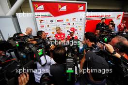 Sebastian Vettel (GER) Ferrari with the media. 09.11.2017. Formula 1 World Championship, Rd 19, Brazilian Grand Prix, Sao Paulo, Brazil, Preparation Day.