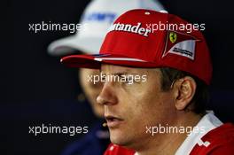 Kimi Raikkonen (FIN) Ferrari in the FIA Press Conference. 09.11.2017. Formula 1 World Championship, Rd 19, Brazilian Grand Prix, Sao Paulo, Brazil, Preparation Day.