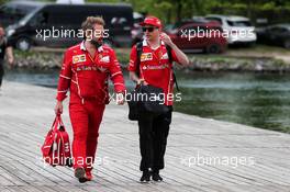 Kimi Raikkonen (FIN) Ferrari with Gino Rosato (CDN) Ferrari. 09.06.2017. Formula 1 World Championship, Rd 7, Canadian Grand Prix, Montreal, Canada, Practice Day.