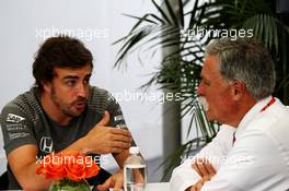 (L to R): Fernando Alonso (ESP) McLaren with Chase Carey (USA) Formula One Group Chairman. 09.06.2017. Formula 1 World Championship, Rd 7, Canadian Grand Prix, Montreal, Canada, Practice Day.
