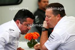 (L to R): Eric Boullier (FRA) McLaren Racing Director with Zak Brown (USA) McLaren Executive Director. 09.06.2017. Formula 1 World Championship, Rd 7, Canadian Grand Prix, Montreal, Canada, Practice Day.