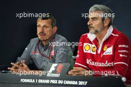 (L to R): Guenther Steiner (ITA) Haas F1 Team Prinicipal and Maurizio Arrivabene (ITA) Ferrari Team Principal in the FIA Press Conference. 09.06.2017. Formula 1 World Championship, Rd 7, Canadian Grand Prix, Montreal, Canada, Practice Day.