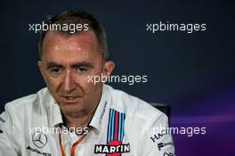 Paddy Lowe (GBR) Williams Chief Technical Officer in the FIA Press Conference. 09.06.2017. Formula 1 World Championship, Rd 7, Canadian Grand Prix, Montreal, Canada, Practice Day.