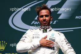 Race winner Lewis Hamilton (GBR) Mercedes AMG F1 celebrates on the podium. 11.06.2017. Formula 1 World Championship, Rd 7, Canadian Grand Prix, Montreal, Canada, Race Day.