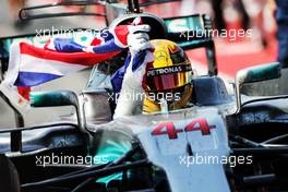 Race winner Lewis Hamilton (GBR) Mercedes AMG F1 W08 celebrates as he enters parc ferme. 11.06.2017. Formula 1 World Championship, Rd 7, Canadian Grand Prix, Montreal, Canada, Race Day.