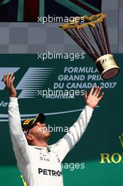 1st place for Lewis Hamilton (GBR) Mercedes AMG F1. 11.06.2017. Formula 1 World Championship, Rd 7, Canadian Grand Prix, Montreal, Canada, Race Day.