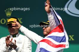 Race winner Lewis Hamilton (GBR) Mercedes AMG F1 celebrates on the podium. 11.06.2017. Formula 1 World Championship, Rd 7, Canadian Grand Prix, Montreal, Canada, Race Day.