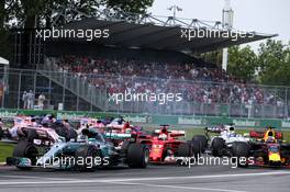 Valtteri Bottas (FIN) Mercedes AMG F1 W08 at the start of the race. 11.06.2017. Formula 1 World Championship, Rd 7, Canadian Grand Prix, Montreal, Canada, Race Day.