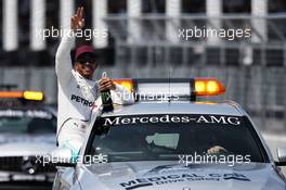 Lewis Hamilton (GBR) Mercedes AMG F1 celebrates his pole position. 10.06.2017. Formula 1 World Championship, Rd 7, Canadian Grand Prix, Montreal, Canada, Qualifying Day.