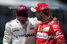 (L to R): Lewis Hamilton (GBR) Mercedes AMG F1 with Sebastian Vettel (GER) Ferrari. 10.06.2017. Formula 1 World Championship, Rd 7, Canadian Grand Prix, Montreal, Canada, Qualifying Day.