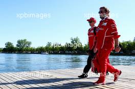 (L to R): Kimi Raikkonen (FIN) Ferrari with Gino Rosato (CDN) Ferrari. 10.06.2017. Formula 1 World Championship, Rd 7, Canadian Grand Prix, Montreal, Canada, Qualifying Day.