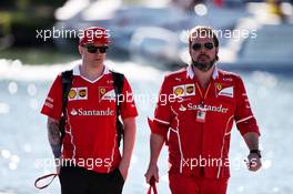 (L to R): Kimi Raikkonen (FIN) Ferrari with Gino Rosato (CDN) Ferrari. 10.06.2017. Formula 1 World Championship, Rd 7, Canadian Grand Prix, Montreal, Canada, Qualifying Day.
