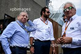 (L to R): Jean Todt (FRA) FIA President with Matteo Bonciani (ITA) FIA Media Delegate and Charlie Whiting (GBR) FIA Delegate. 11.06.2017. Formula 1 World Championship, Rd 7, Canadian Grand Prix, Montreal, Canada, Race Day.