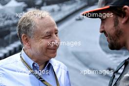 (L to R): Jean Todt (FRA) FIA President with Fernando Alonso (ESP) McLaren. 11.06.2017. Formula 1 World Championship, Rd 7, Canadian Grand Prix, Montreal, Canada, Race Day.