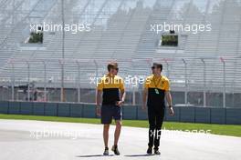 Sergey Sirotkin (RUS) Renault Sport F1 Team  and Nicholas Latifi (CDN), Renault F1 Team  08.06.2017. Formula 1 World Championship, Rd 7, Canadian Grand Prix, Montreal, Canada, Preparation Day.