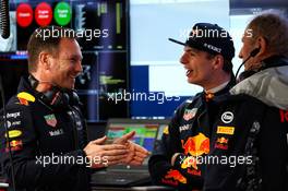 (L to R): Christian Horner (GBR) Red Bull Racing Team Principal with Max Verstappen (NLD) Red Bull Racing and Dr Helmut Marko (AUT) Red Bull Motorsport Consultant. 07.04.2017. Formula 1 World Championship, Rd 2, Chinese Grand Prix, Shanghai, China, Practice Day.