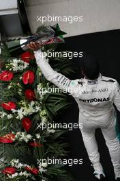 Race winner Lewis Hamilton (GBR) Mercedes AMG F1 celebrates on the podium. 09.04.2017. Formula 1 World Championship, Rd 2, Chinese Grand Prix, Shanghai, China, Race Day.