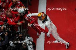 Race winner Lewis Hamilton (GBR) Mercedes AMG F1 celebrates in parc ferme with second placed Sebastian Vettel (GER) Ferrari. 09.04.2017. Formula 1 World Championship, Rd 2, Chinese Grand Prix, Shanghai, China, Race Day.