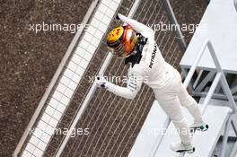 Lewis Hamilton (GBR) Mercedes AMG F1 celebrates his pole position in parc ferme. 08.04.2017. Formula 1 World Championship, Rd 2, Chinese Grand Prix, Shanghai, China, Qualifying Day.