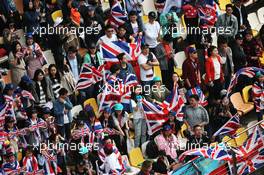 Lewis Hamilton (GBR) Mercedes AMG F1 fans in the grandstand. 08.04.2017. Formula 1 World Championship, Rd 2, Chinese Grand Prix, Shanghai, China, Qualifying Day.