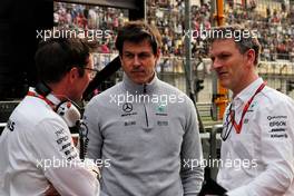 (L to R): Andrew Shovlin (GBR) Mercedes AMG F1 Engineer with Toto Wolff (GER) Mercedes AMG F1 Shareholder and Executive Director and James Allison (GBR) Mercedes AMG F1 Technical Director. 08.04.2017. Formula 1 World Championship, Rd 2, Chinese Grand Prix, Shanghai, China, Qualifying Day.